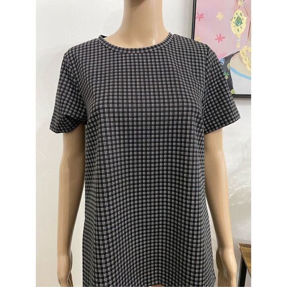 Michael Kors Black Checkered Top Shirt Size Petite M - Picture 1 of 5